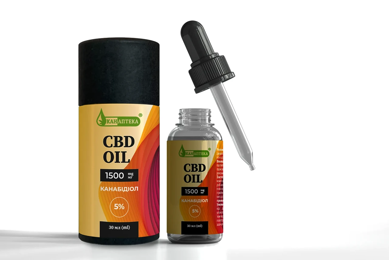 CBD масло 5% 1500 мг Каннабиоид Масло КБД Каннабидиол Масло каннабиса Медицинский каннабис - фото 1 - id-p1962179327