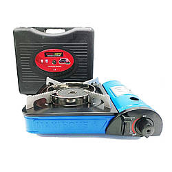 Портативна газова плита Maxi Home TOB-DHG-9053A з керамічним пальником у кейсі синя