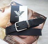 Чоловічий подарунковий набір Armani годинник, шкіряний ремінь і гаманець silver, фото 8