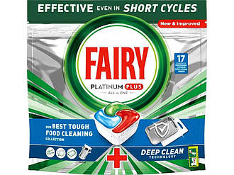 Таблетки для посудомийних машин 17 Platinum Plus Все-в-одному Blue ТМ FAIRY BP