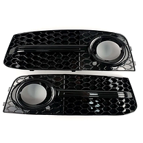 Решітка в бампер AUDI (Ауді) A4 B8 (2007-2011) Чорна глянцева, стиль RS4, фото 4