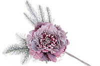 Декоративный искусственный цветок Пион, 16*39см, цвет - фуксия