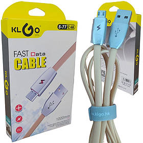 Кабель mikro USB s-77 2.4А для зарядки телефона та передавання даних дріт зарядний мікро юсб 1м
