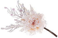 Декоративный искусственный цветок Пион, 13*30см, цвет - кремовый