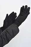 Рукавички жіночі на хутрі чорного кольору 165074L, фото 2