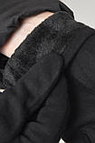 Рукавички жіночі на хутрі чорного кольору 165074L, фото 3