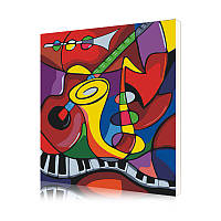Картина по номерам Lesko DIY E310 "Музыкальные инструменты" 40-50см набор для творчества живопись bt
