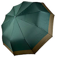Складна парасоля напівавтомат зі смужкою по краю від Bellissimo, антивітер, зелений 019308-1