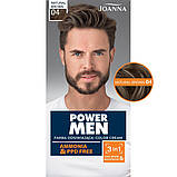 Стійка фарба для волосся, бороди і вусів Joanna Power Men Color Cream 3in1 Hair, Beard & Moustache 04 Натуральний коричневий, фото 4