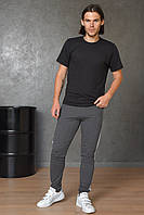 Спортивні штани чоловічі темно-сірого кольору розмір S 161841L