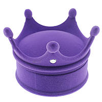 Футляр корона фиолетовая с камнями бархат для ювелирных изделий под кольцо или украшения размер 6,5Х6,5Х4,5см