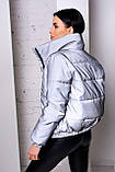 Куртка жіноча коротка дута демісезонна — 008 світловідштовхувальна, фото 4