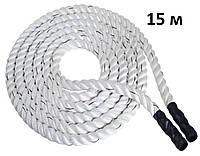 Канат для кроссфита Боевой канат 15м Battle Rope White Planetsport