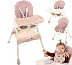Стільчик крісло для годування 3в1 Kruzzel Рожевий