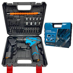 Шуруповерт у кейсі з насадками та двома акумуляторами 12V M-9020 портативна дриль