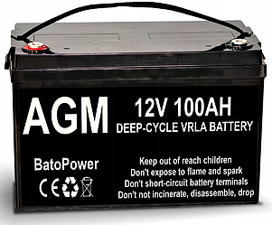 Акумулятор AGM BatoPower 12 В 100 А·год (Польща)