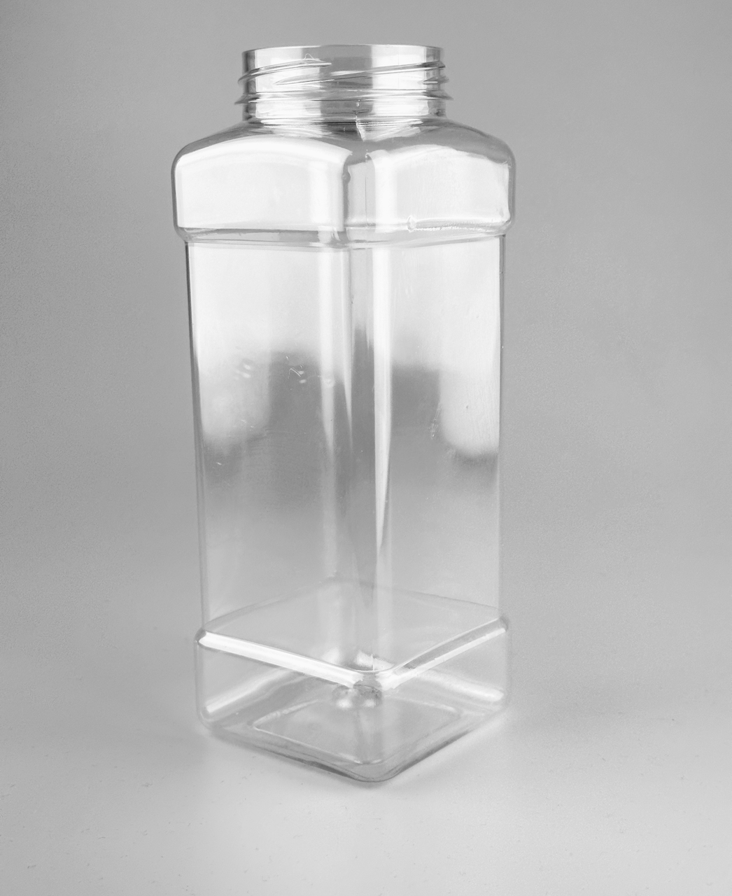 Банка пластикова ПЕТ 1 л квадратна без кришки в комплекті