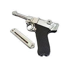 Макет модель пістолета Luger P08 9mm Вальтер Парабелум у масштабі 1:2 Сільвер
