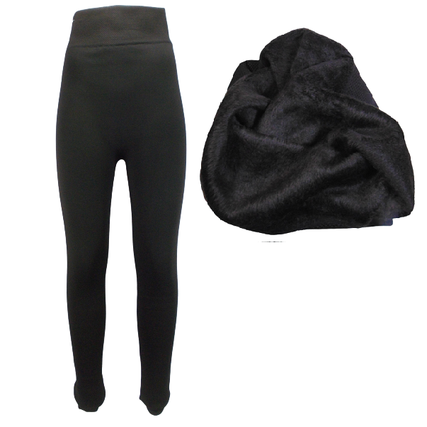 Безшовні лосини на хутрі Ластівка А143 9XL-11XL чорні, фото 1