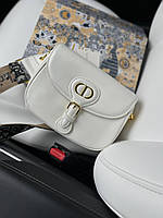 Женская кожаная сумочка кристиан диор белая Dior вместительная элегантная сумка через плечо