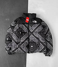 Чоловіча куртка тепла з принтом (чорна) стильна красива кольорова молодіжна рипстоп sNF73