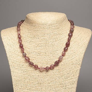 Намисто Полуничний Кварц галтівка d-11х9-8х7мм+- L-46см+-