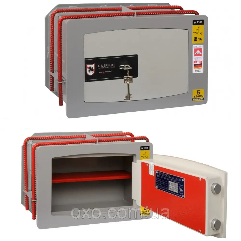 Вбудовуваний зламостійкий сейф Griffon W.2319.К