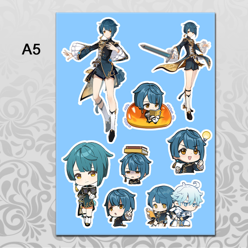 Стікери А5 Genshin Impact без порізки 18 Сін Цю, фото 1