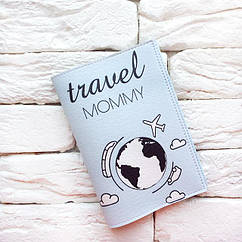 Обкладинка для паспорта Travel mommy 2 (блакитний)