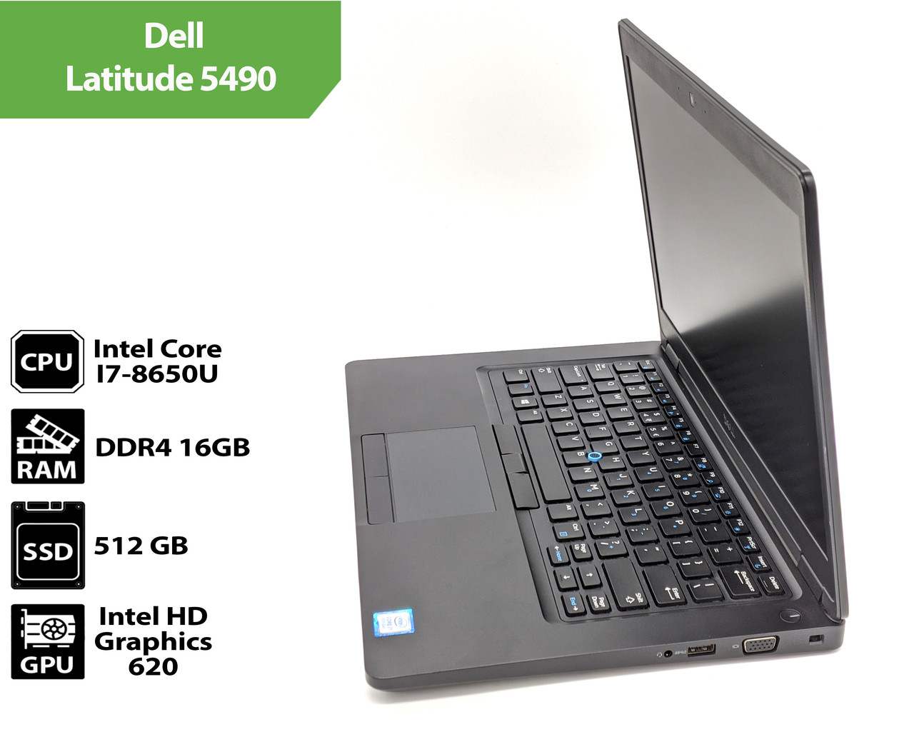 Ноутбук Dell Latitude 5490 (14.0" (1920х1080)/ Core I7-8650U / 16Gb / SSD 512Gb), фото 1