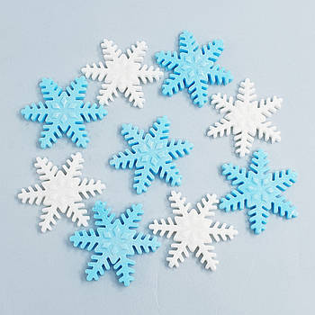 Набір цукрових прикрас Slado Сніжинки білі-блакитні — 9 шт.