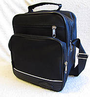 Мужская сумка esW2660 черная барсетка через плечо 21х25х13см