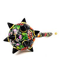 Булава дерев'яна Петриківський розпис ручної роботи МАКИ Український сувенір козацька булава 40см