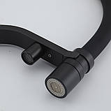 Змішувач для кухні під осмос GAPPO G4395-66 з гнучким виливом, чорний, фото 5