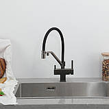 Змішувач для кухні під осмос GAPPO G4395-69 з гнучким виливом, збройова сталь, фото 2