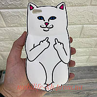 3D объемный силиконовый чехол iPhone 6 Plus, iphone 6s Plus Ripndip Cat Fak белый