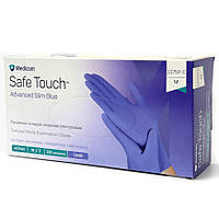 Перчатки нитриловые текстур. Medicom SafeTouch Advanced Slim Blue (3,5 г) 100 шт Голубой M (1175P-C)