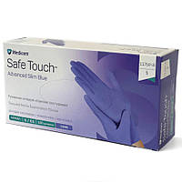 Перчатки нитриловые текстур. Medicom SafeTouch Advanced Slim Blue (3,5 г) 100 шт Голубой S (1175P-B)