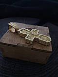 Срібний 24K позолочений православний хрестик, фото 5
