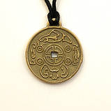 Амулет Корейська Монета Щастя Бронзове покриття / Амулет Корейська Монета Щастя Бронзове покриття 2x2 см, фото 3