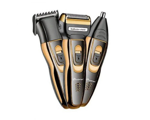 Професійний шейвер триммер Geemy GM 6709 3в1 для бороди носа та вух, фото 1