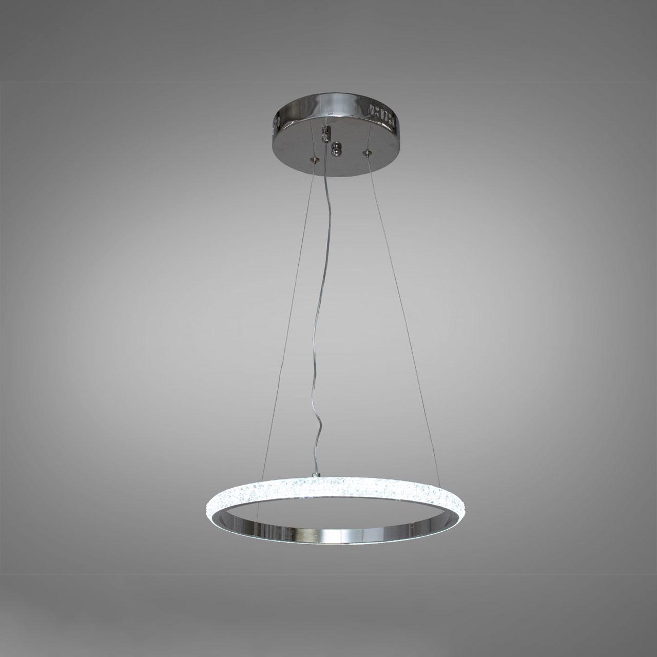 Підвісна світлодіодна люстра кільця 22 Вт колір каркасу хром D-MD88188-300HR dimmer, фото 1