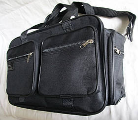 Чоловіча сумка esW2760 чорна барсетка через плече портфель А4+ 38x24x16см