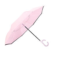 Зонт наоборот женский Up-Brella 1166 Pink обратного сложения