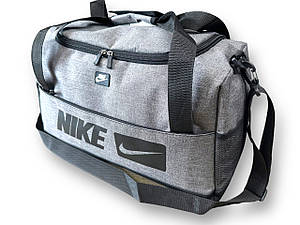 Новий фасон Спортивна дорожня сумка NIKE Mеланж тканина зі шкіряним дном Чудова якість тільки опт
