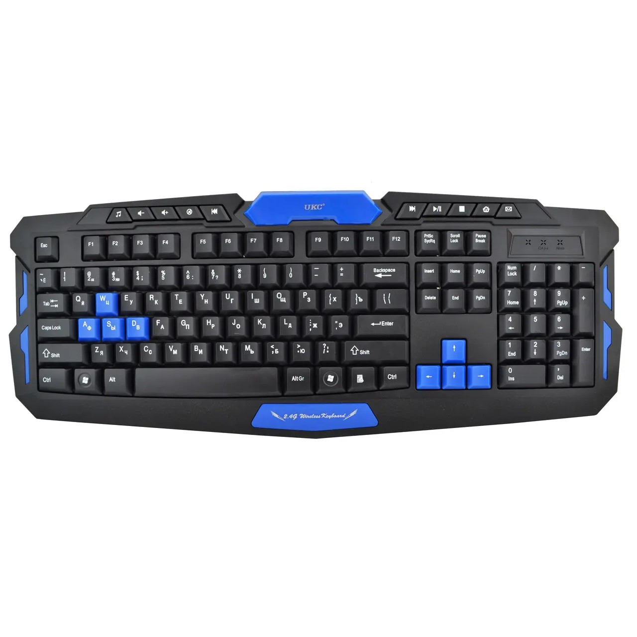 Клавіатура бездротова UKC HK-8100 USB Black-Blue (3_03852)