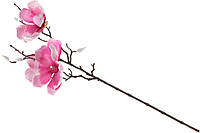 Декоративная ветвь Магнолии в инею, 66см, цвет - темно-розовый