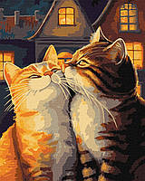 Картина по номерам Влюбленные котики Идейка 40 х 50 KHO6526