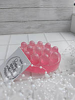 Масажне мило ручної роботи для пілінгу антицелюлітне рожевого кольору