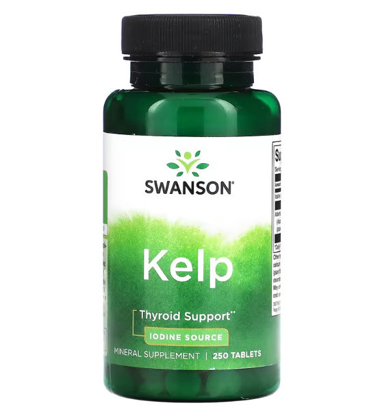 Swanson Kelp Iodine Source 225 mcg 250 Tabs (ламінарія, йод)